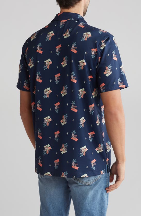Shop Abound Printed Polo In Navy Beach