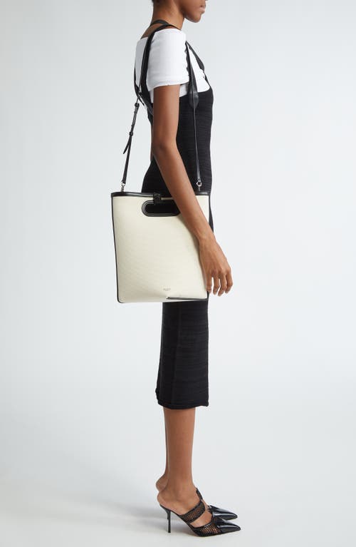 Alaïa Folded Tote Bag In Canvas And Leather In Ecru
