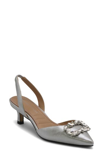 Adrienne Vittadini Suzer Jewel Embellished Pump In Gray