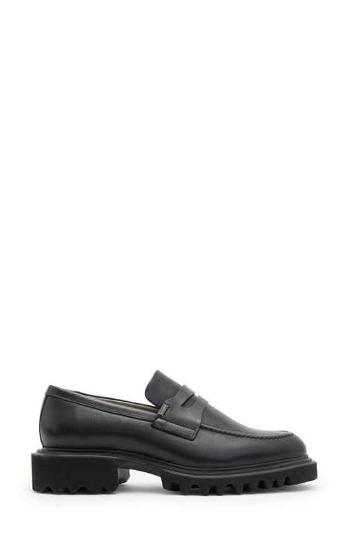 Shop Allsaints Lola Lug Sole Penny Loafer In Black