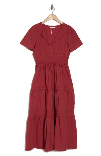 Stitchdrop Tempe Cotton Maxi Dress In Red