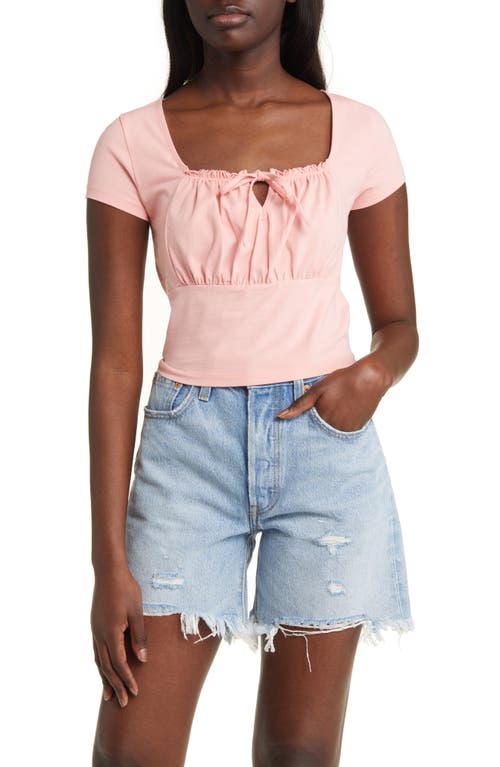 BP. Smocked Square Neck Top in Pink Hydrangea