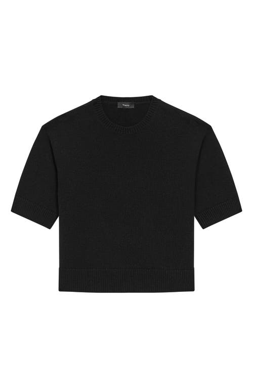 Shop Theory Short Sleeve Cashmere Sweater In Black