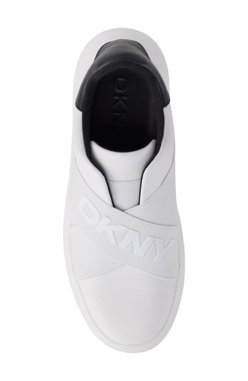 Dkny Women's Jaye Slip On Sneakers In White/black