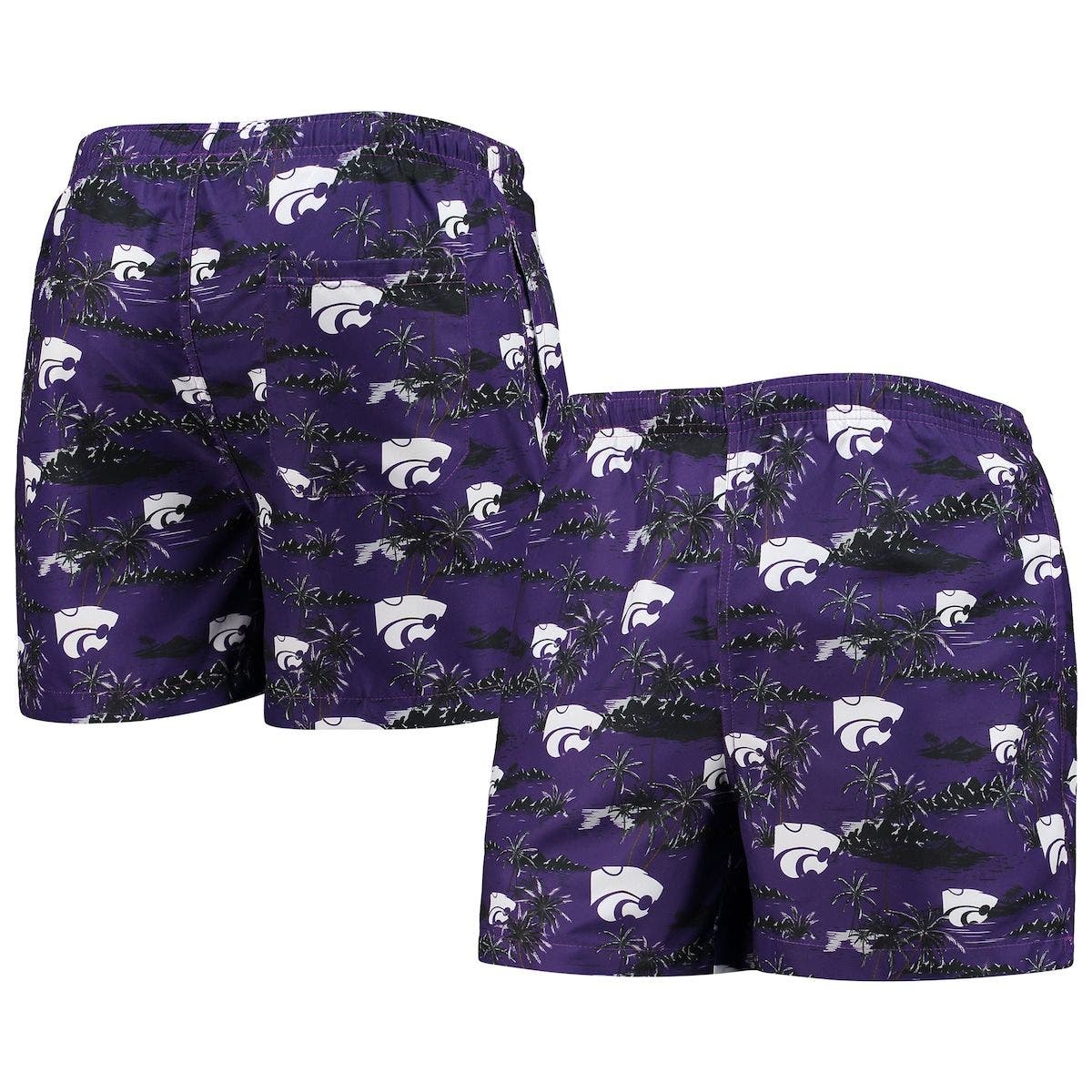 black and purple swim trunks