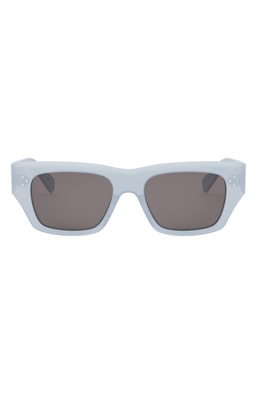 Celine Geometric 3 Dots 53mm Sunglasses In Shiny Light Blue/smoke