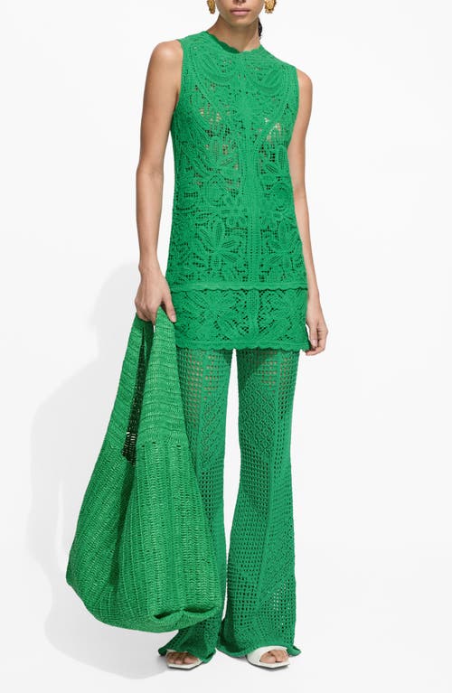 Mango Crochet Short Dress Pastel Green In Pastel Green