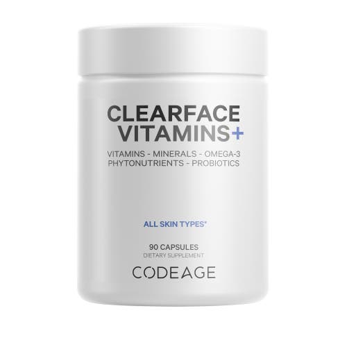 Codeage Clearface, Pantothenic Acid & Niacin, Skin Vitamins & Botanical Blend, Probiotics