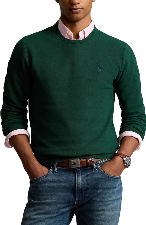 Shop Polo Ralph Lauren Cotton Crewneck Sweater In Moss Agate