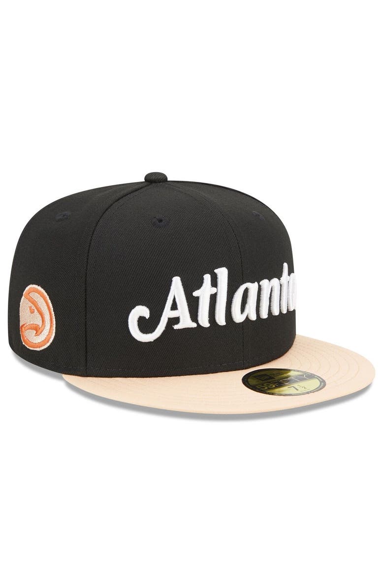 New Era Mens New Era Black Atlanta Hawks 202223 City Edition Official 59fifty Fitted Hat 6584