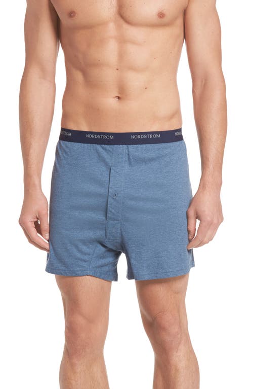 Shop Nordstrom 3-pack Supima® Cotton Boxers In Navy/charcoal/blue