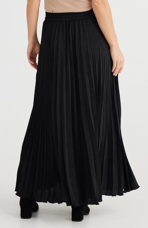 Shop Brave + True Brave+true Alias Pleated Maxi Skirt In Black