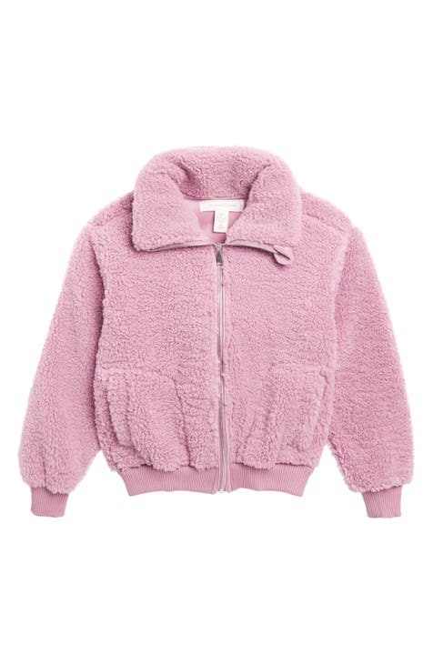 Girls fur bomber jacket best sale