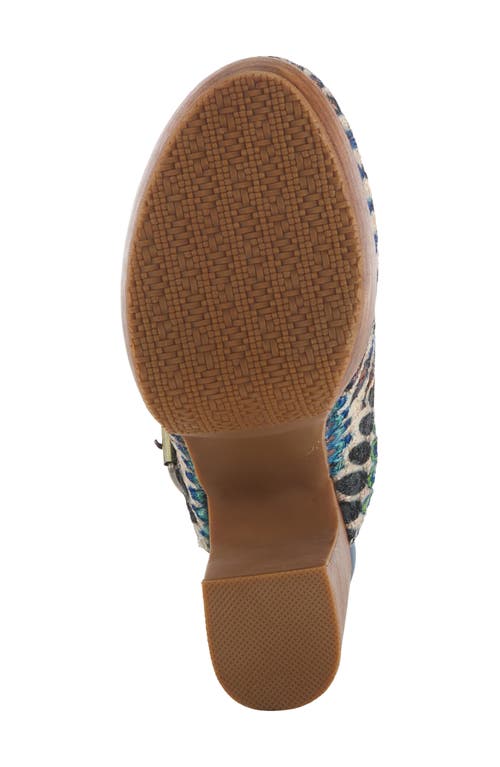 L'artiste By Spring Step Zipi Slingback Platform Clog In Blue Multi