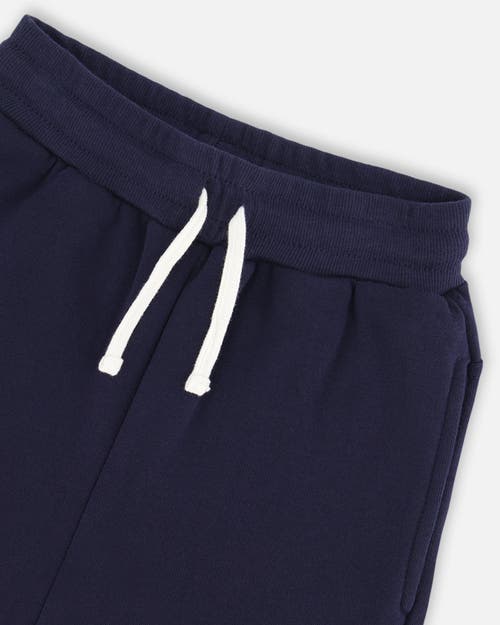 Shop Deux Par Deux Little Boy's Fleece Sweatpants With Cargo Pockets Navy In Peacoat