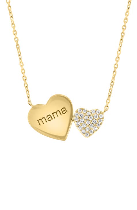 14K Yellow Gold Diamond Heart Pendant Necklace - 0.21 ctw.