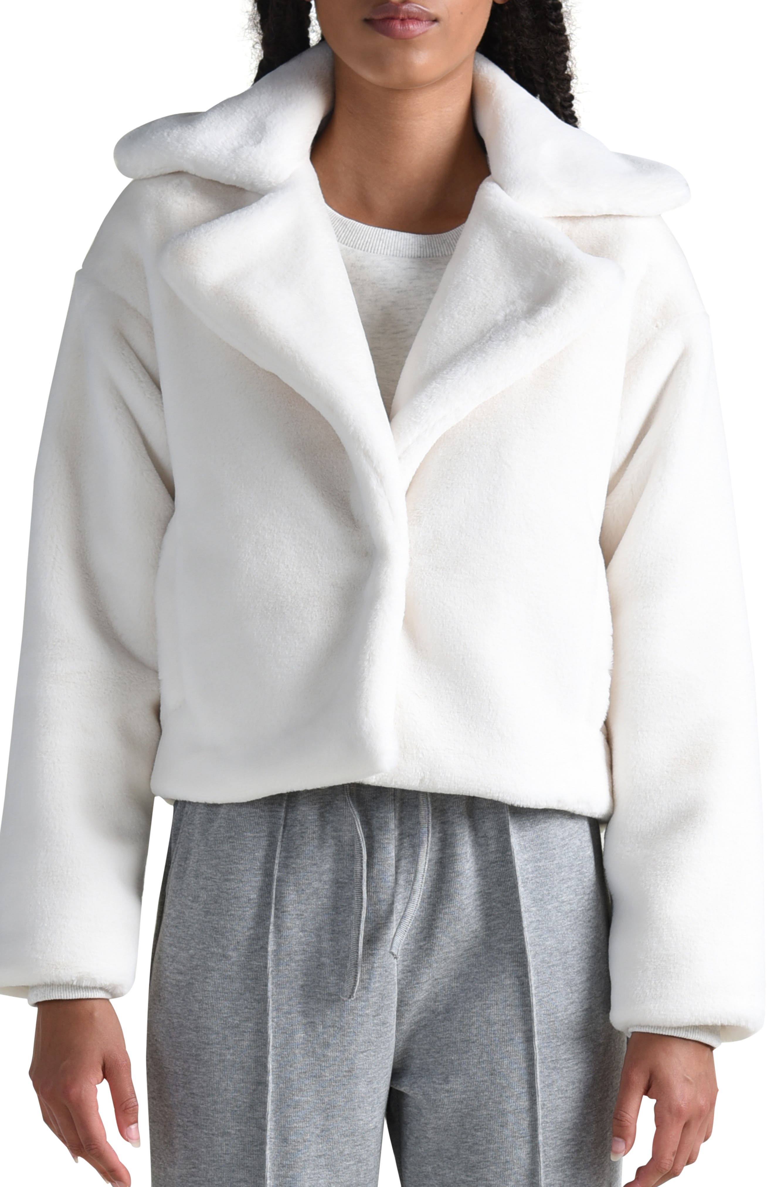 cropped fluffy jacket