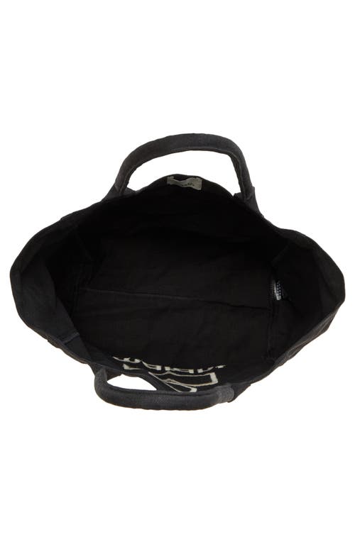 Isabel Marant Xo Capsule Small Yenky Embroidered Logo Canvas Tote In Faded Black