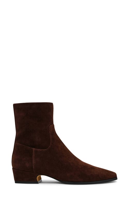 Shop Steve Madden Dusty Bootie In Chocolate Brown Suede