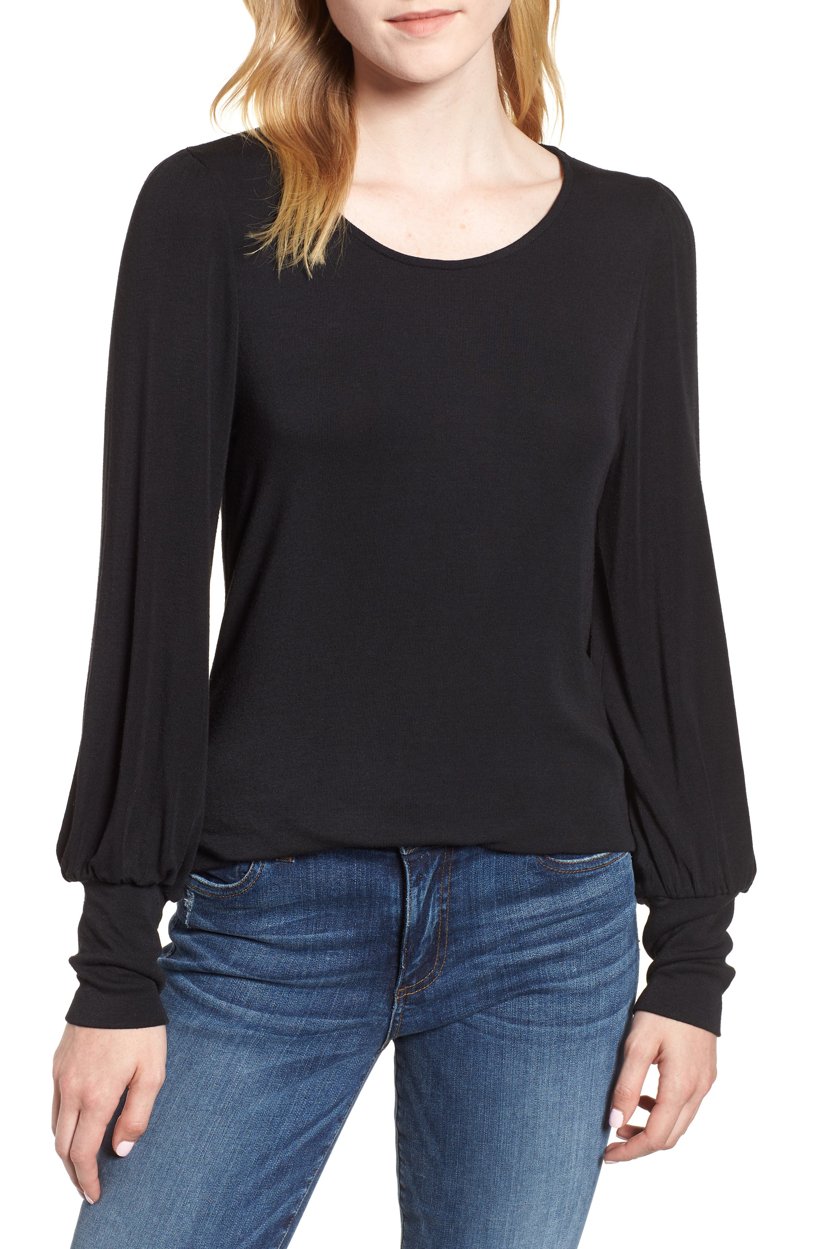 Bobeau Blouson Sleeve Top (Regular & Petite) | Nordstrom