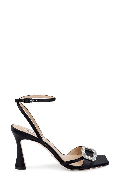 Badgley Mischka Collection Judith Ankle Strap Sandal In Black Satin