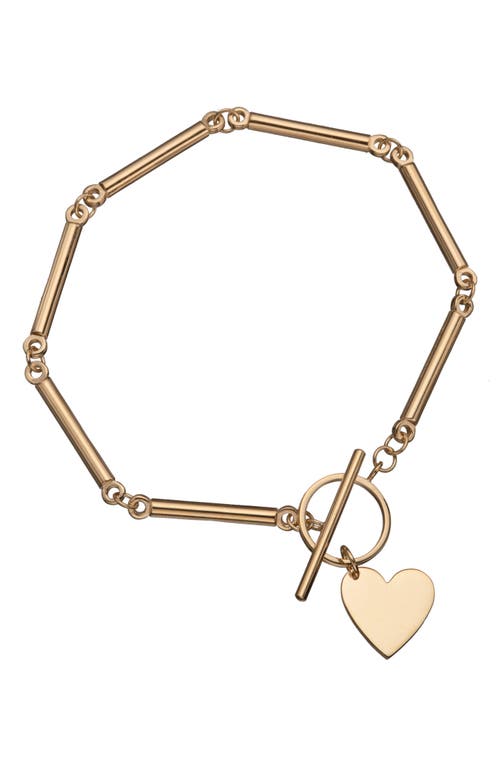 Jennifer Zeuner Melody Heart Pendant Bracelet in 14K Yellow Gold Plated Silver