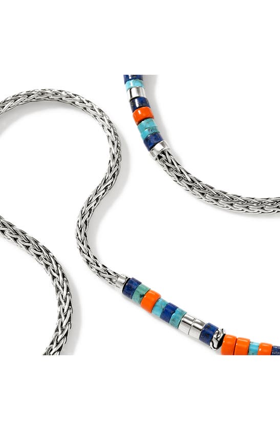 Shop John Hardy Heishi Beaded Necklace In Silver