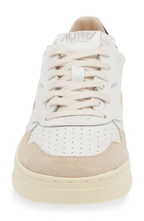 Autry Leather And Suede Sneakers With Rubber Sole In Leather/suede White/blue