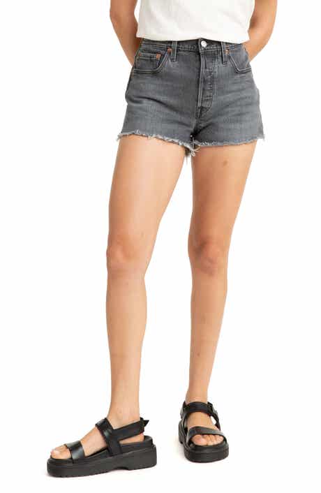 Levi's® Ripped High Rise Straight Leg Crop Raw Hem Jeans | Nordstrom