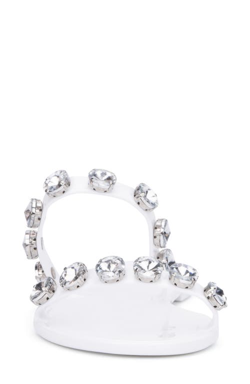 New York And Company Chava Rhinestone Jelly Sandal In White