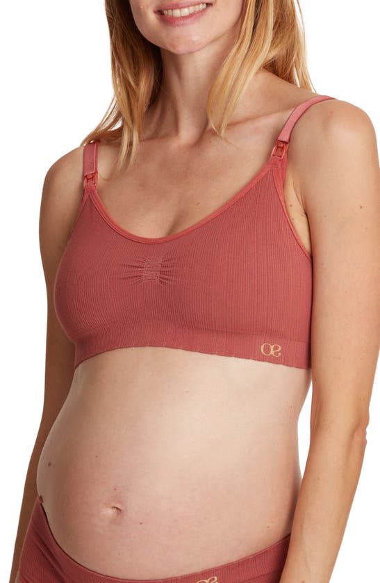 Shop Cache Coeur Zoe Rib Maternity/nursing Bra In Terracotta