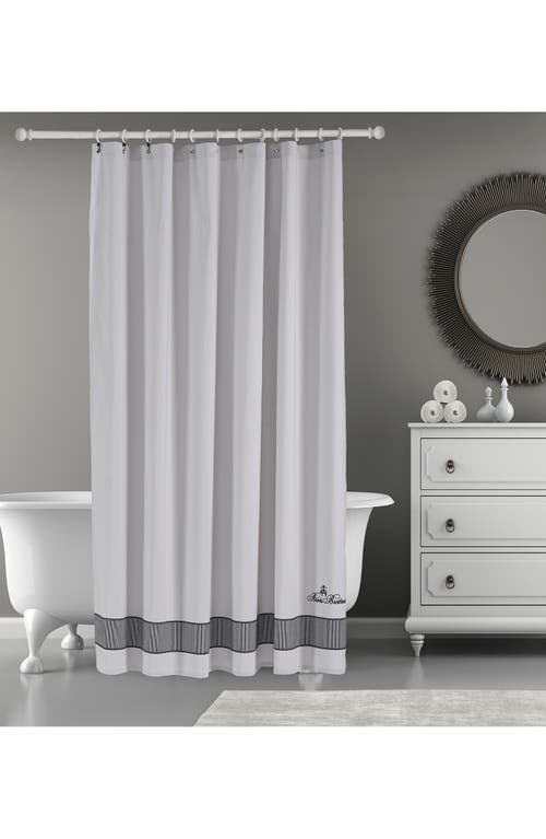 Brooks Brothers Border Shower Curtain In Silver