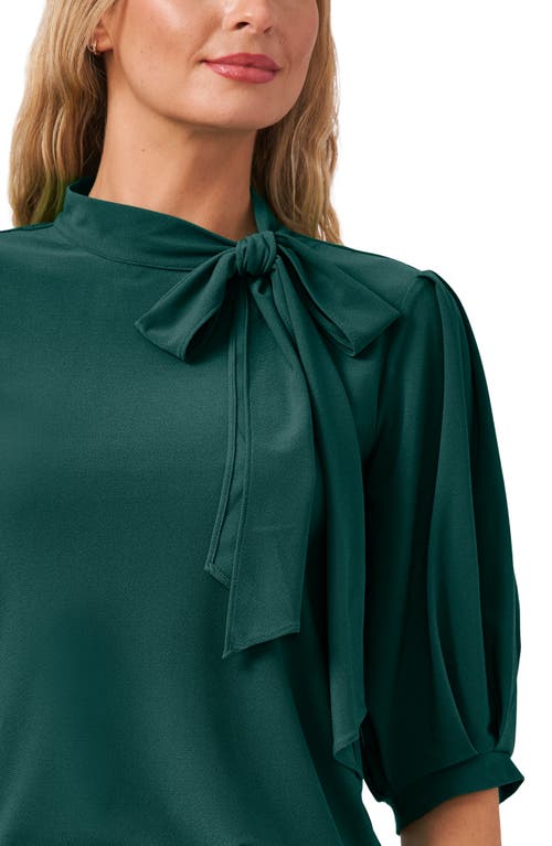 Shop Cece Bow Knit Top In Dark Forest Green