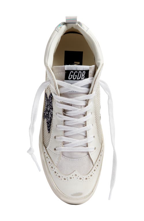 Golden Goose Mid Star Low Top Sneaker In White/silver
