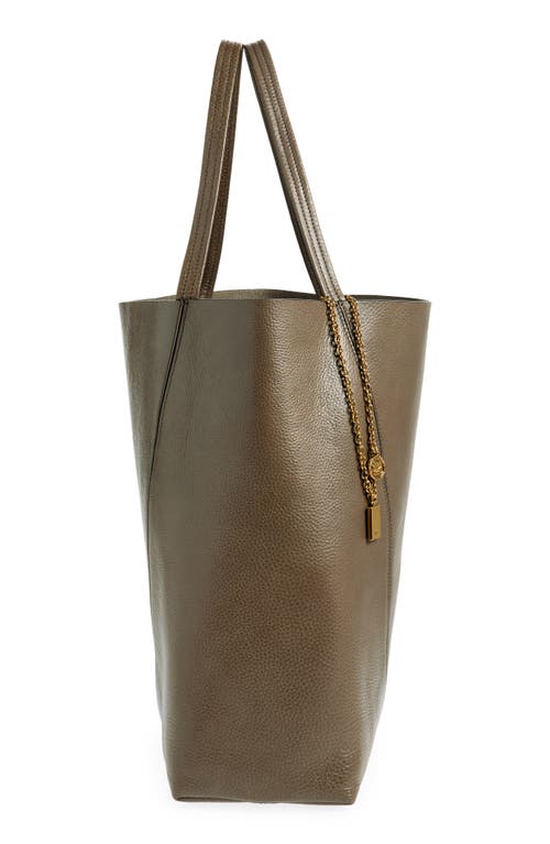 Chloé Large Spin Leather Tote In Flannel Grey
