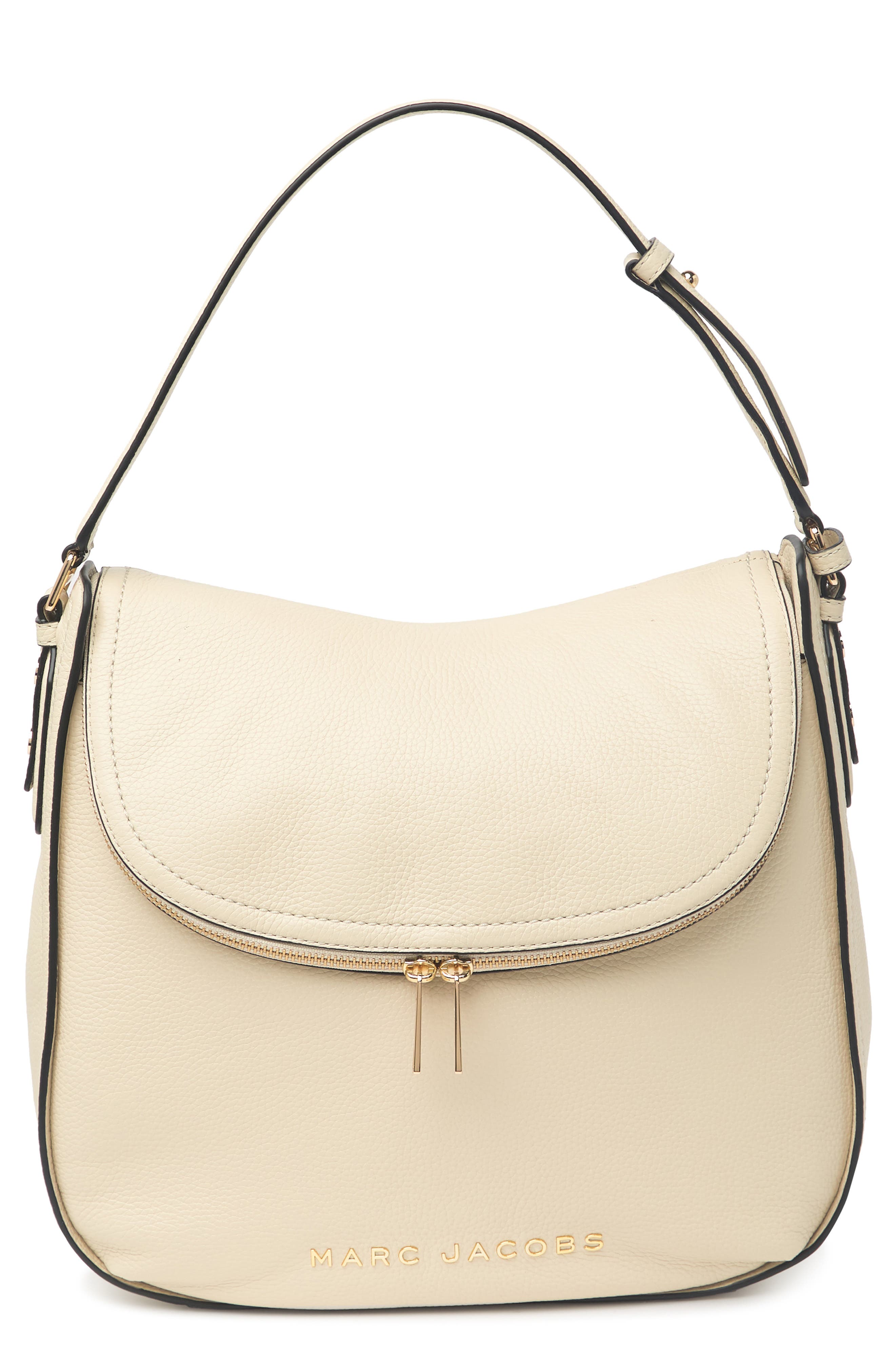 Marc Jacobs Leather Hobo In Marshmallow