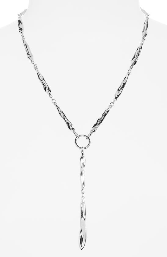 Shop Nordstrom Rack Molten Bar Y-necklace In Rhodium
