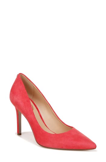 Shop Sam Edelman Hazel Pointed Toe Pump In Guava Pink