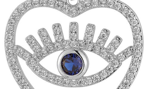 Sphera Milano Cubic Zirconia Evil Eye Heart Drop Earrings In Silver