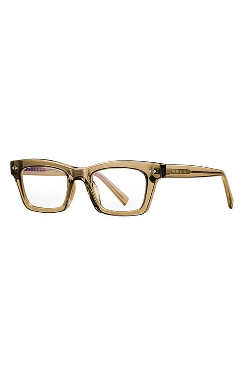 Fifth & Ninth Cove 49mm Rectangular Blue Light Blocking Glasses In Transparent Olive