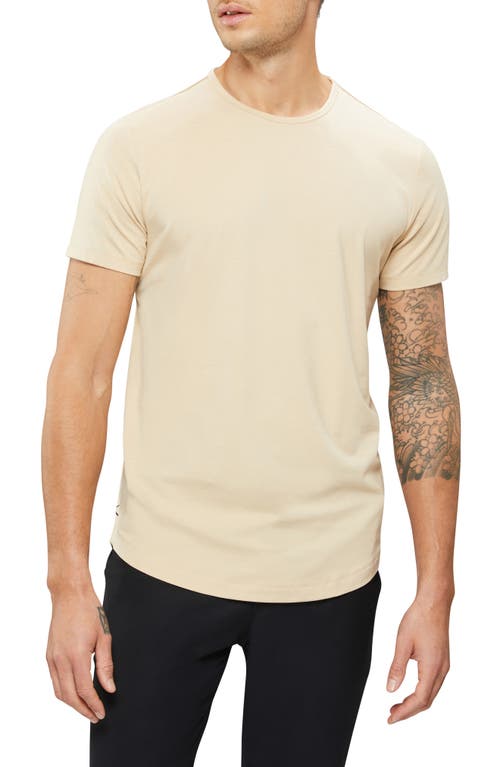 Cuts AO Curve Hem Cotton Blend T-Shirt in Sandstone
