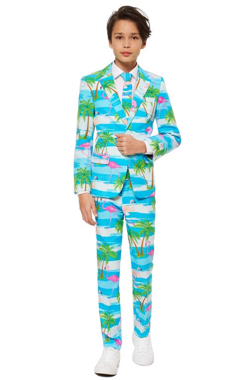 Shop Opposuits Flaminguy Two-piece Suit With Tie In Blue/green