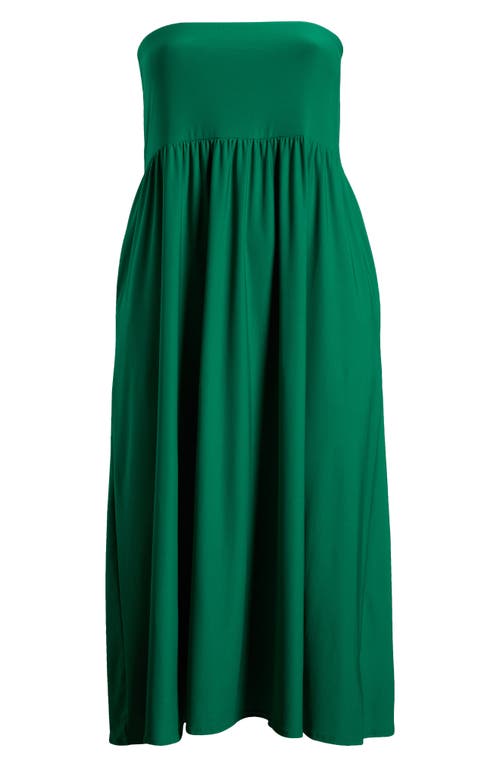 24seven Comfort Apparel Foldover Maxi Skirt In Green