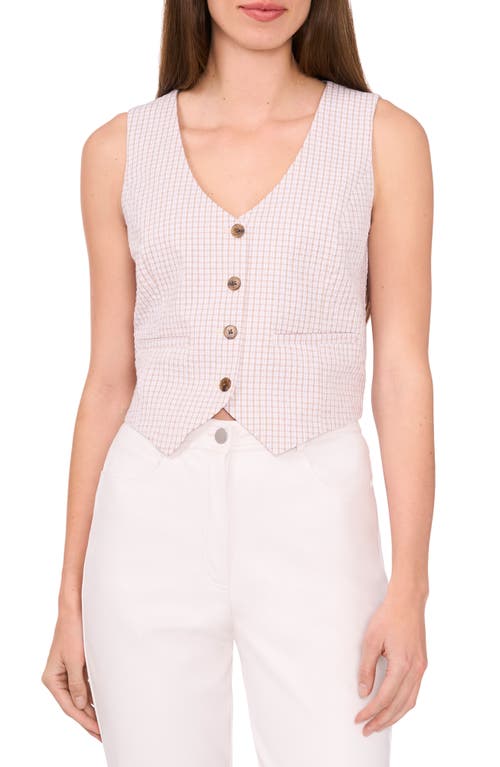 halogen(r) Plaid Seersucker Vest Oxford Tan at Nordstrom,