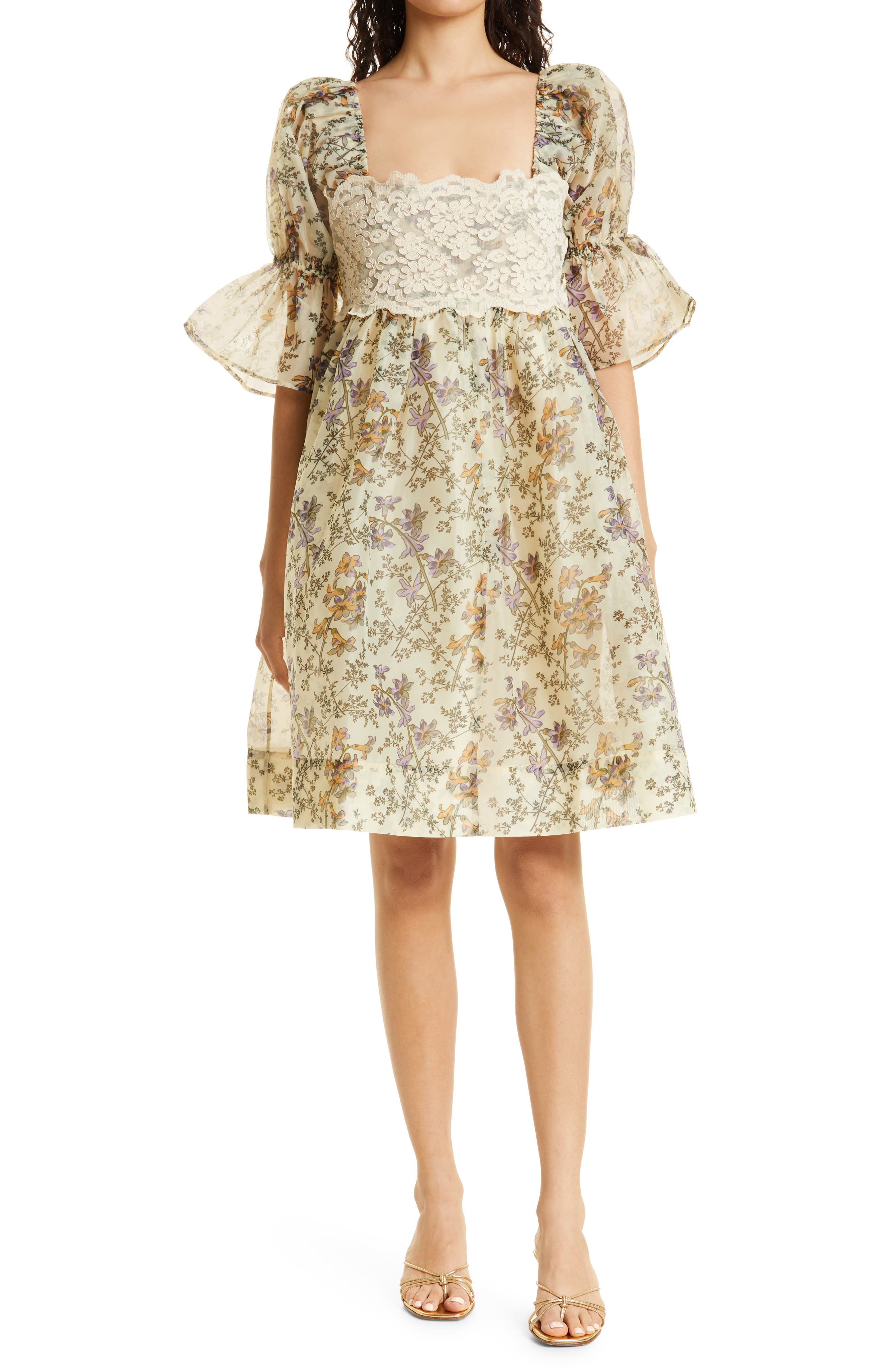 byTiMo Puff Sleeve Lace Trim Organza 