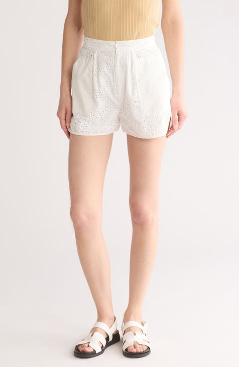 Lawren Cotton Eyelet Utility Shorts