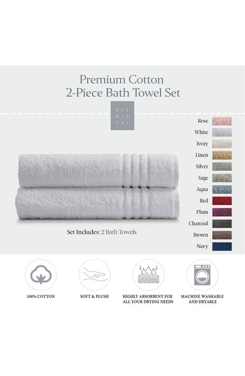 Ella Jayne Home Solid Cotton 2-piece Bath Towel Set In White
