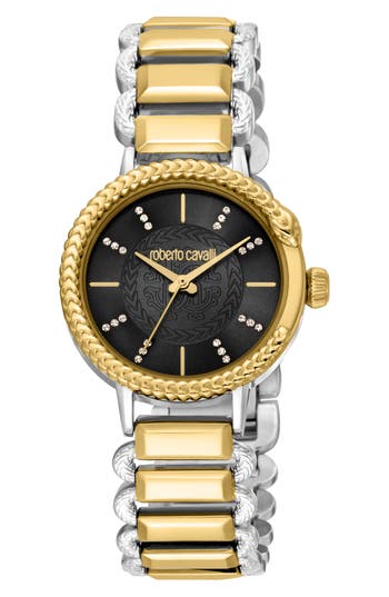Roberto Cavalli Bracelet Watch, 30mm In Two Tone Silver And Gold