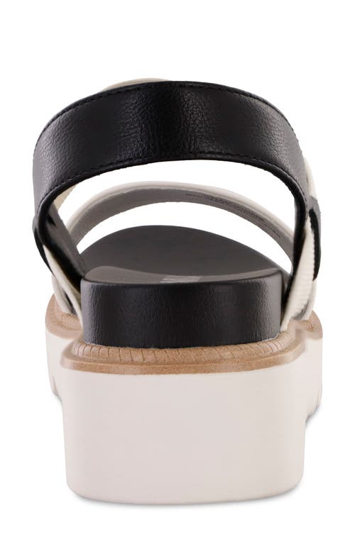 Mia Jene Platform Wedge Sandal In White/black