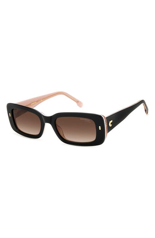 Carrera Eyewear 53mm Gradient Rectangular Sunglasses In Black Beige/brown Gradient